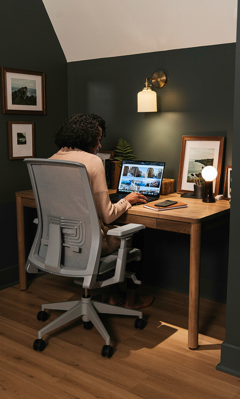 Holland Wood Desk in lifestyle shot